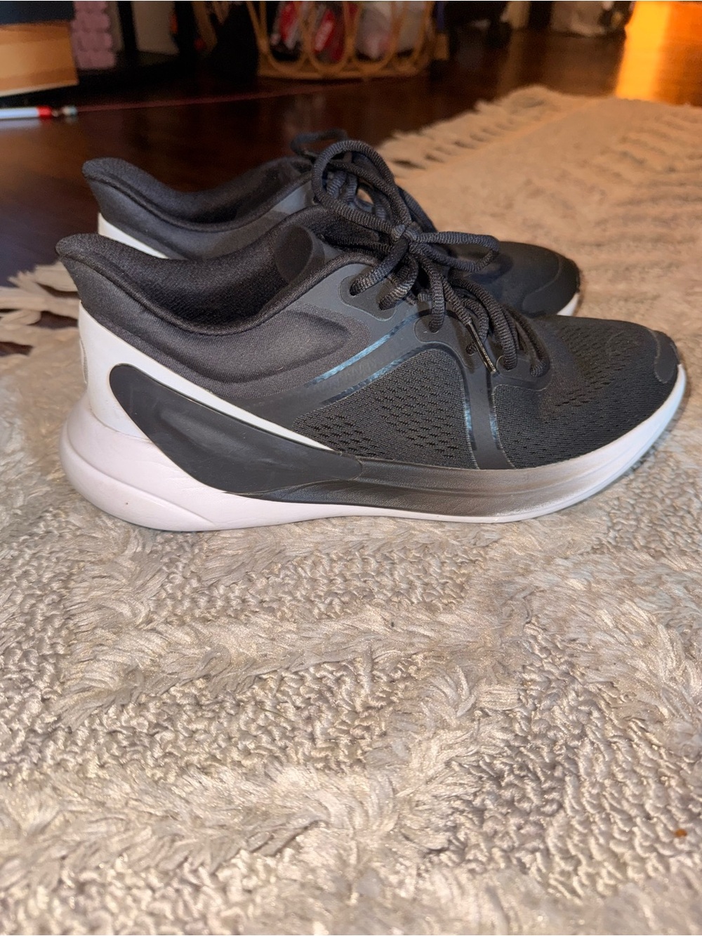 Women’s lululemon Blissfeel Athletic Running Shoes — Black and White